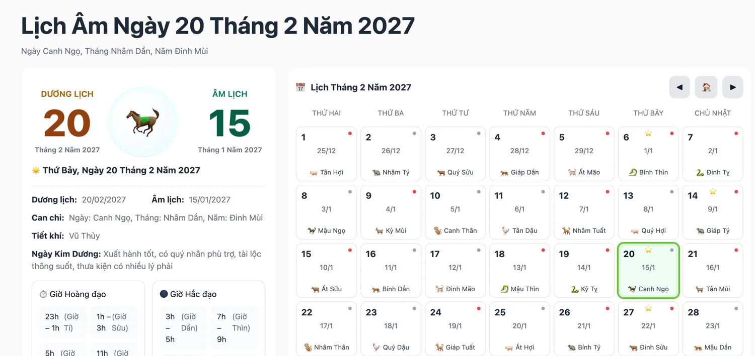 Rằm tháng Giêng 2027 là ngày nào? Thứ Bảy 20/2/2027, giờ cúng đẹp