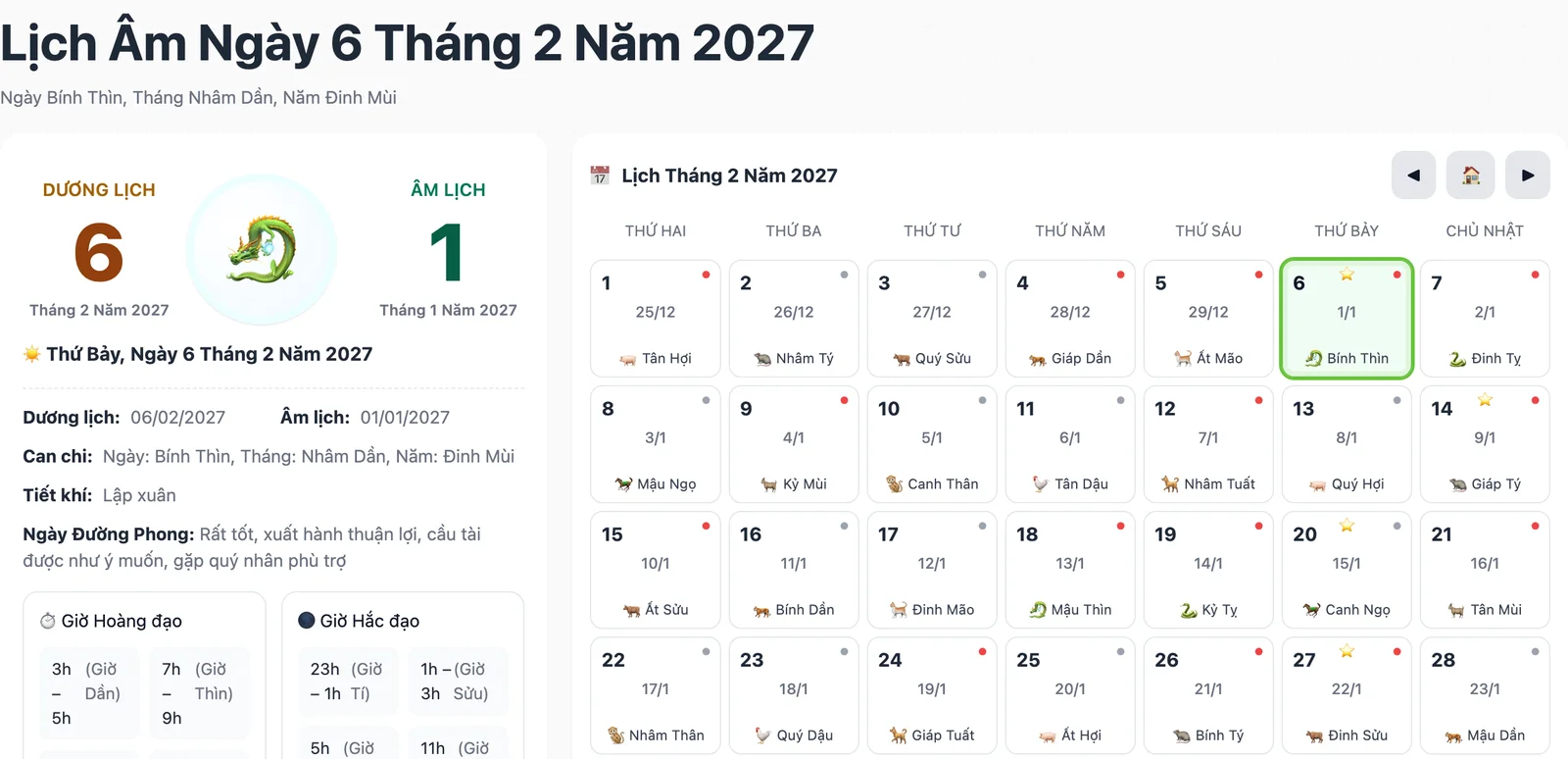 Giờ xuất hành, hướng xuất hành mùng 1, 2, 3 Tết Đinh Mùi 2027