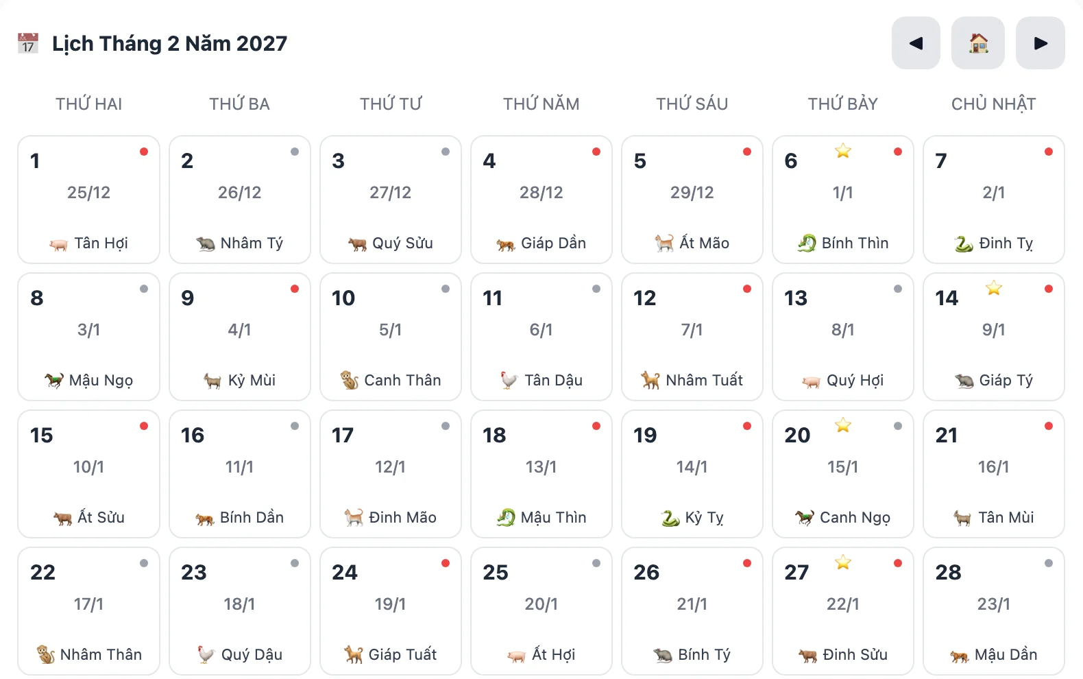 Lịch nghỉ Tết Nguyên đán 2027 (Đinh Mùi): nghỉ 7 ngày từ 4/2 đến 10/2/2027