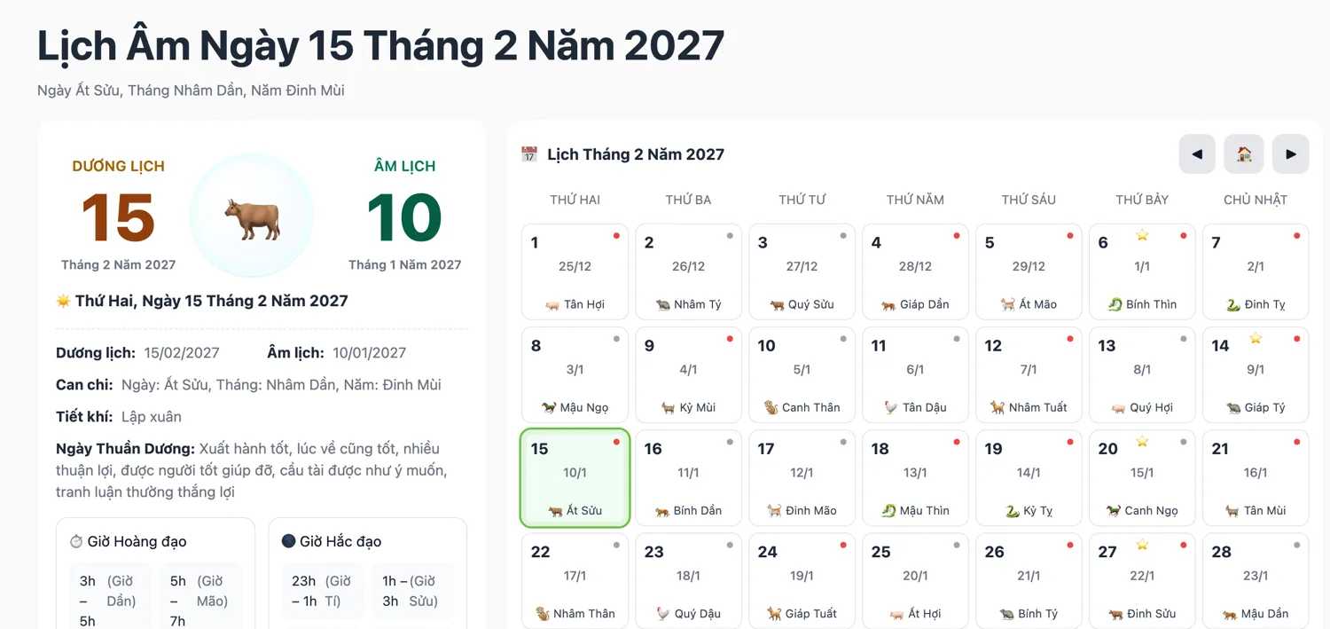 Vía Thần Tài 2027 là ngày nào? Thứ Hai 15/2/2027, giờ hoàng đạo để cúng